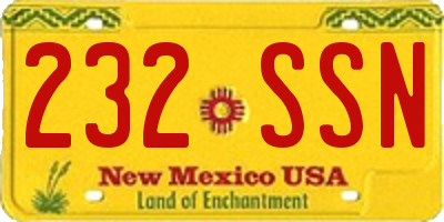 NM license plate 232SSN