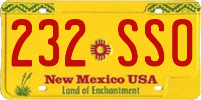 NM license plate 232SSO