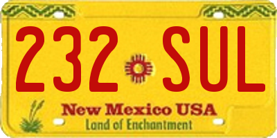NM license plate 232SUL