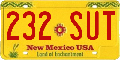 NM license plate 232SUT