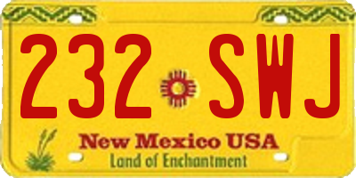 NM license plate 232SWJ