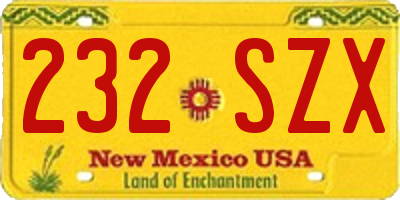 NM license plate 232SZX