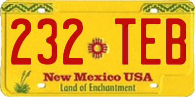 NM license plate 232TEB