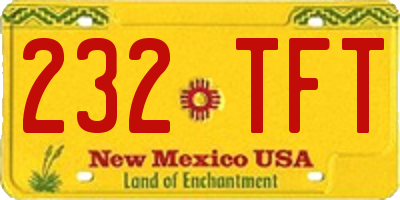 NM license plate 232TFT