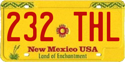 NM license plate 232THL