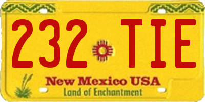 NM license plate 232TIE