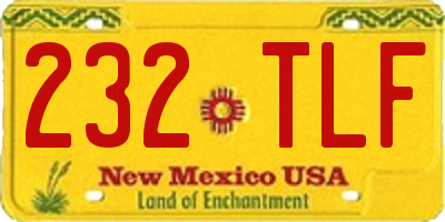 NM license plate 232TLF
