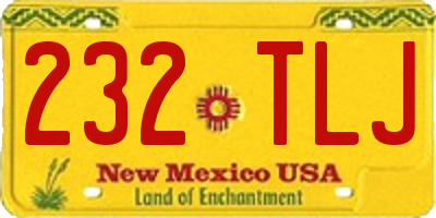 NM license plate 232TLJ