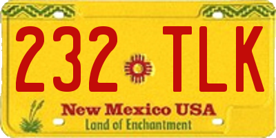 NM license plate 232TLK
