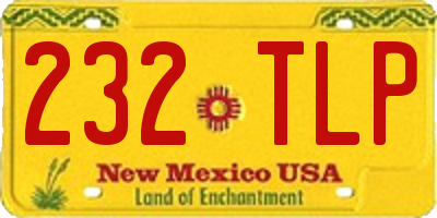 NM license plate 232TLP
