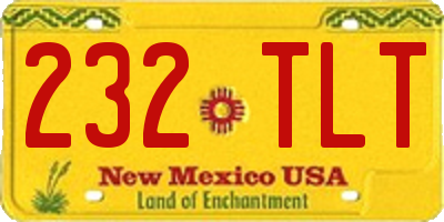 NM license plate 232TLT
