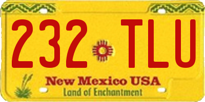 NM license plate 232TLU