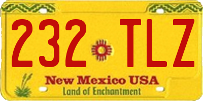 NM license plate 232TLZ