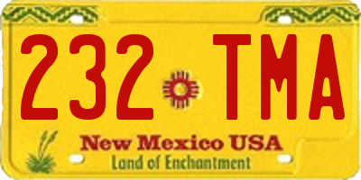 NM license plate 232TMA