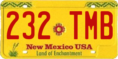 NM license plate 232TMB
