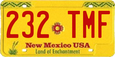 NM license plate 232TMF