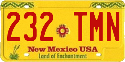 NM license plate 232TMN
