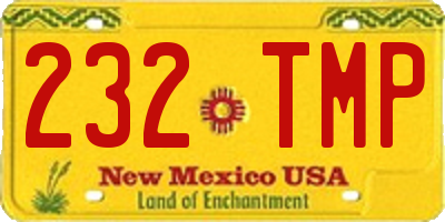 NM license plate 232TMP