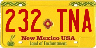 NM license plate 232TNA