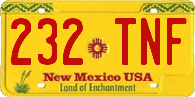 NM license plate 232TNF
