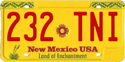 NM license plate 232TNI