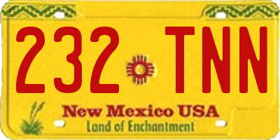 NM license plate 232TNN