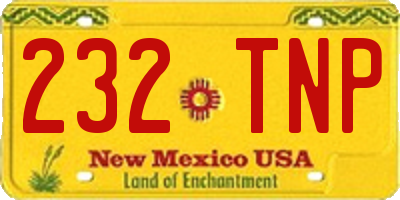 NM license plate 232TNP