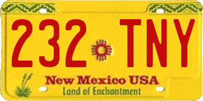 NM license plate 232TNY