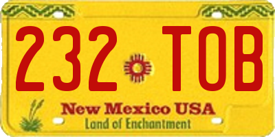 NM license plate 232TOB