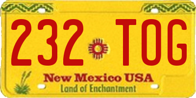 NM license plate 232TOG