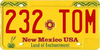 NM license plate 232TOM