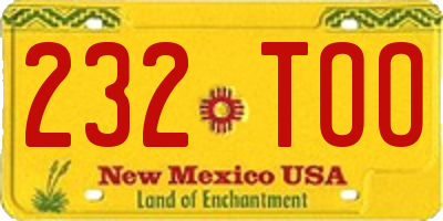 NM license plate 232TOO