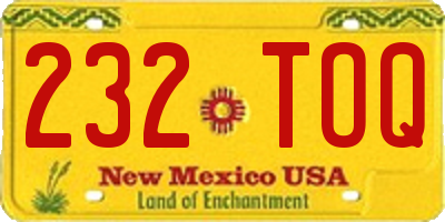 NM license plate 232TOQ