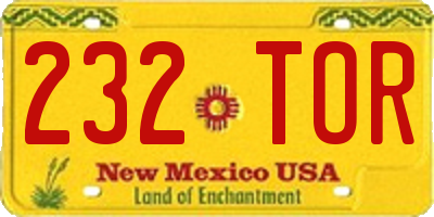NM license plate 232TOR