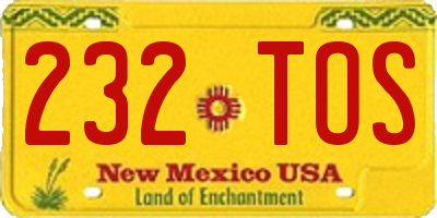 NM license plate 232TOS