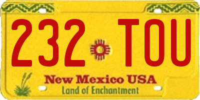 NM license plate 232TOU
