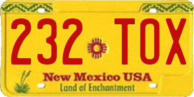 NM license plate 232TOX