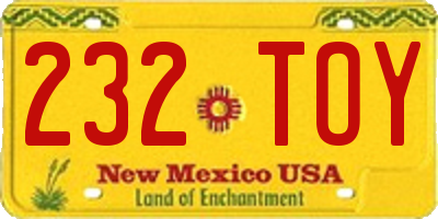 NM license plate 232TOY