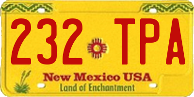 NM license plate 232TPA
