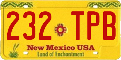 NM license plate 232TPB