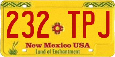 NM license plate 232TPJ