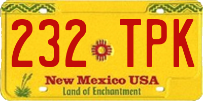 NM license plate 232TPK
