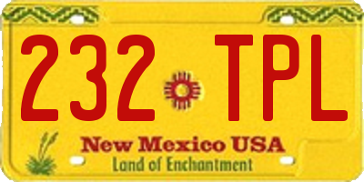 NM license plate 232TPL