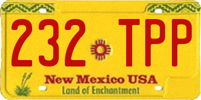 NM license plate 232TPP