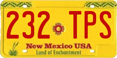 NM license plate 232TPS