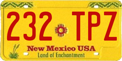 NM license plate 232TPZ