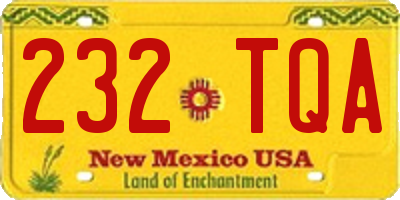 NM license plate 232TQA
