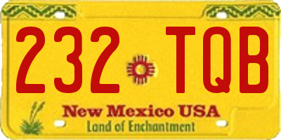 NM license plate 232TQB