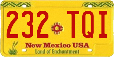 NM license plate 232TQI