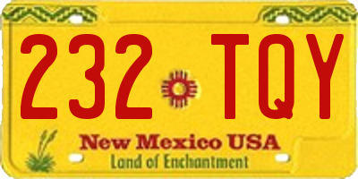NM license plate 232TQY